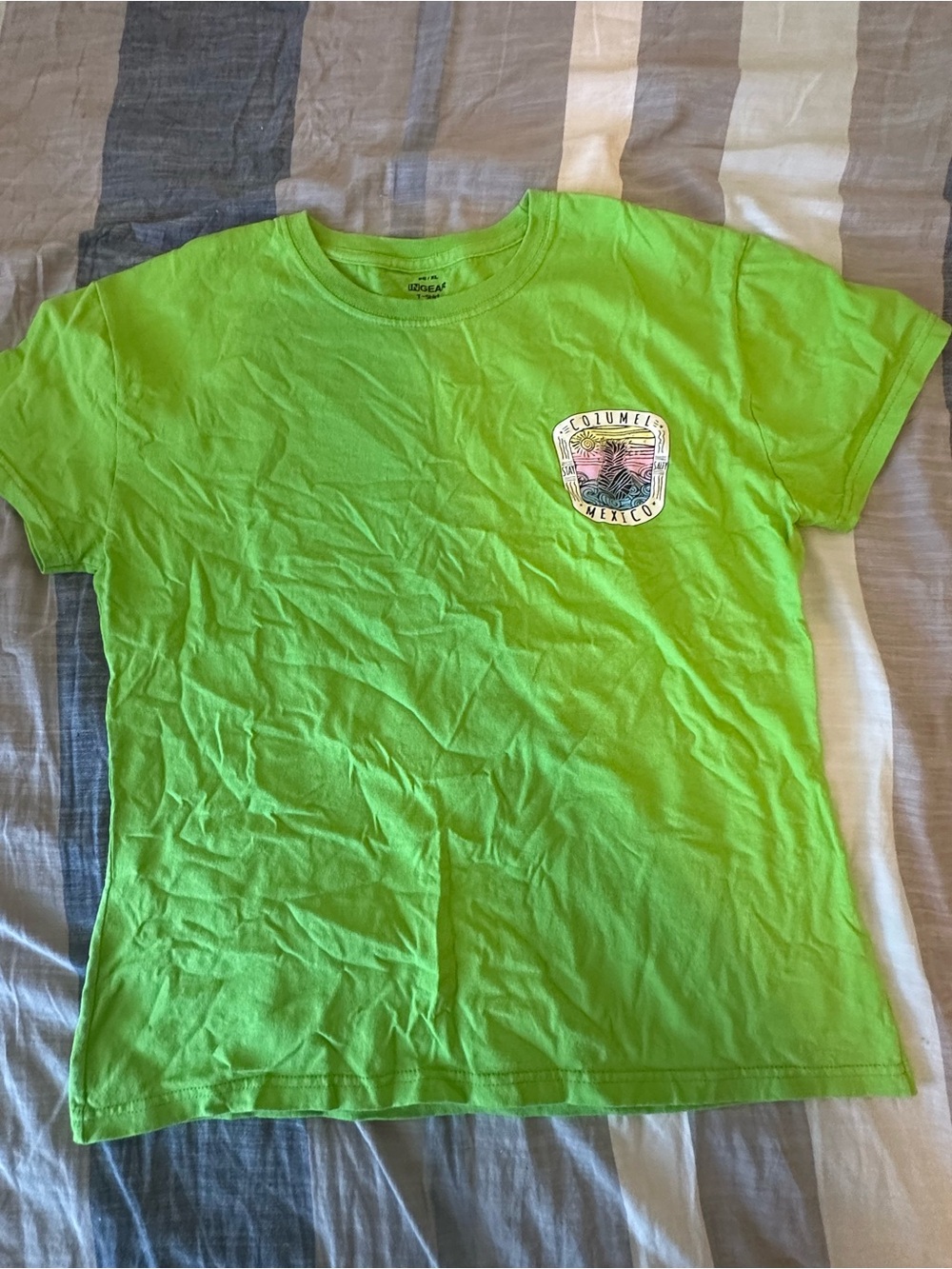 Ingear Neon Green Short-Sleeve Kids Tee with Small Chest Graphic